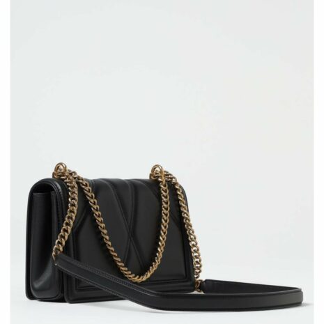 Dolce & Gabbana Sicily Quilted Chain Bag Women Black Clutch Bags