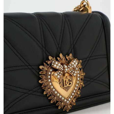 Dolce & Gabbana Sicily Quilted Chain Bag Women Black Clutch Bags