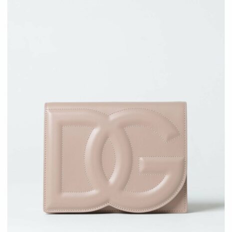 Dolce & Gabbana DG Logo Quilted Clutch Women Pink Clutch Bags ONE SIZE Pink