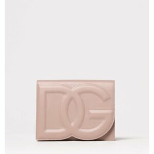 Dolce & Gabbana DG Logo Quilted Clutch Women Pink Clutch Bags ONE SIZE Blush Pink