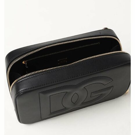 Dolce & Gabbana Quilted Leather Clutch Embossed Logo Women Black Clutch Bags