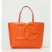 Dolce & Gabbana Shopper Tote Leather Women Orange Tote Bags ONE SIZE Orange