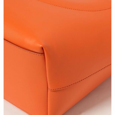 Dolce & Gabbana Shopper Tote Leather Women Orange Tote Bags