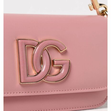 Dolce & Gabbana DG Logo Leather Clutch Bag Women Pink