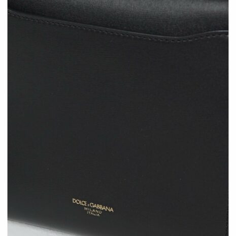 Dolce & Gabbana Leather TopHandle Handbag Women Black Clutch Bags
