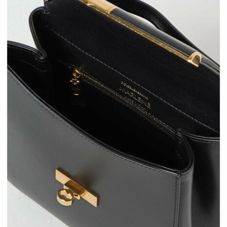 Dolce & Gabbana Leather TopHandle Handbag Women Black Clutch Bags