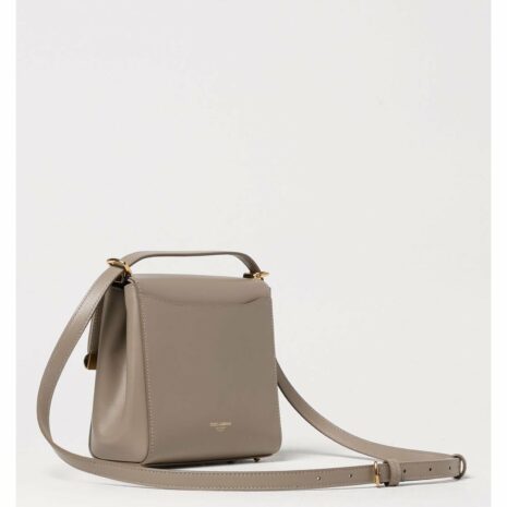 Dolce & Gabbana Top Handle Leather Handbag Women Brown Clutch Bags