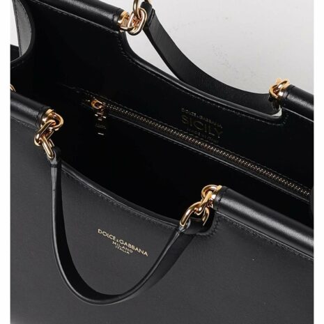 Dolce & Gabbana Sicily Top Handle Bag Women Black Handbags