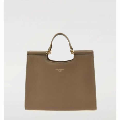 Dolce & Gabbana TopHandle Leather Handbag Women Grey ONE SIZE Grey