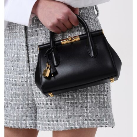 Dolce & Gabbana Sicily Top Handle Bag Women Black Clutch Bags