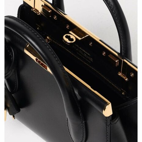 Dolce & Gabbana Sicily Top Handle Bag Women Black Clutch Bags