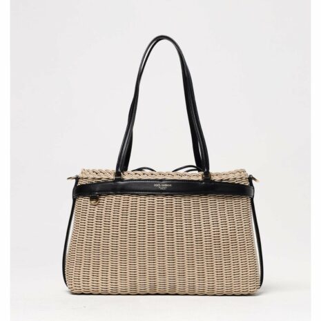 Dolce & Gabbana Raffia Woven Tote Bag Women Beige Shoulder Bags ONE SIZE Beige