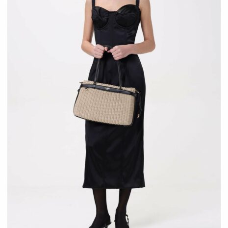 Dolce & Gabbana Raffia Woven Tote Bag Women Beige Shoulder Bags