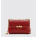 Dolce & Gabbana Sicily Chain Bag Elegant Leather Women Red Clutch Bags ONE SIZE Red