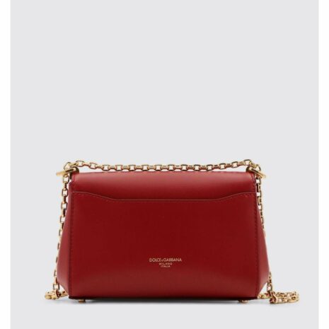 Dolce & Gabbana Sicily Chain Bag Elegant Leather Women Red Clutch Bags