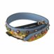Dolce & Gabbana Blue Leather Bag Strap with Multicolor Zigzag Pattern and Gold-Toned Hardware