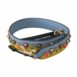 Dolce & Gabbana Blue Leather Bag Strap with Multicolor Zigzag Pattern and Gold-Toned Hardware
