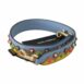 Dolce & Gabbana Blue Leather Bag Strap with Multicolor Zigzag Pattern and Gold-Toned Hardware