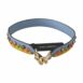 Dolce & Gabbana Blue Leather Bag Strap with Multicolor Zigzag Pattern and Gold-Toned Hardware