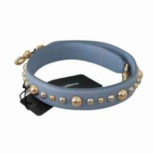 Dolce & Gabbana Studded Leather Bag Strap - Light Blue ONE SIZE Blue