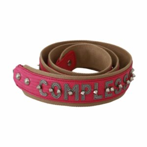 Dolce & Gabbana Complexs Pink Leather and Canvas Belt ONE SIZE Pink