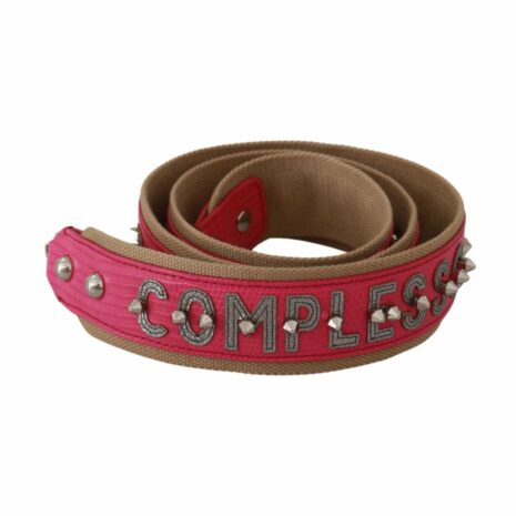 Dolce & Gabbana Complexs Pink Leather and Canvas Belt ONE SIZE Pink