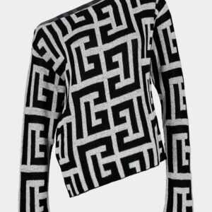 Asymmetric Monogram Jacquard Top