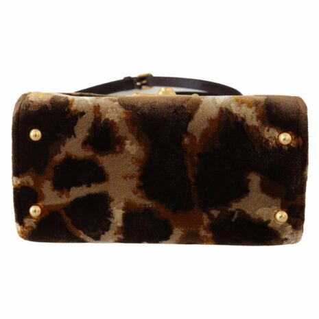 Dolce & Gabbana Devotion Small Velvet Giraffe Print Bag