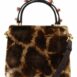 Dolce & Gabbana Devotion Small Velvet Giraffe Print Bag
