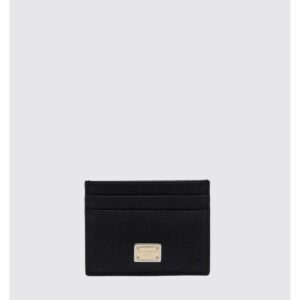 Dolce & Gabbana Card Holder Leather Wallet Women Black Wallets & Pouches ONE SIZE Black