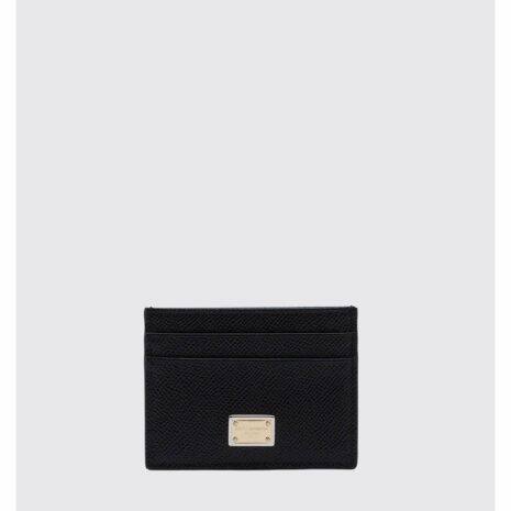 Dolce & Gabbana Card Holder Leather Wallet Women Black Wallets & Pouches ONE SIZE Black