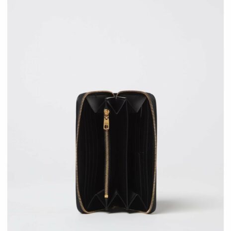 Dolce & Gabbana Quilted Leather Zip Wallet Women Black Wallets & Pouches