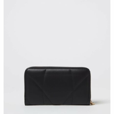 Dolce & Gabbana Quilted Leather Zip Wallet Women Black Wallets & Pouches