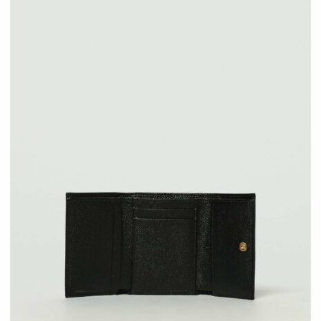 Dolce & Gabbana TriFold Leather Wallet Women Black