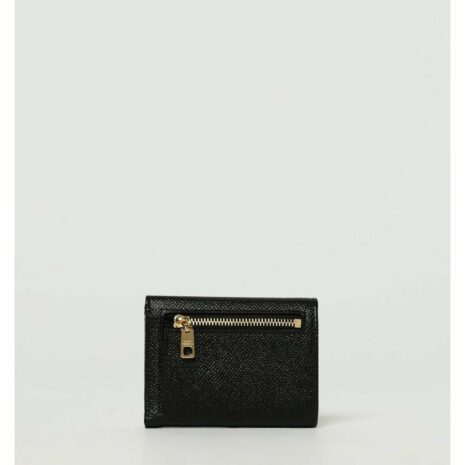 Dolce & Gabbana TriFold Leather Wallet Women Black