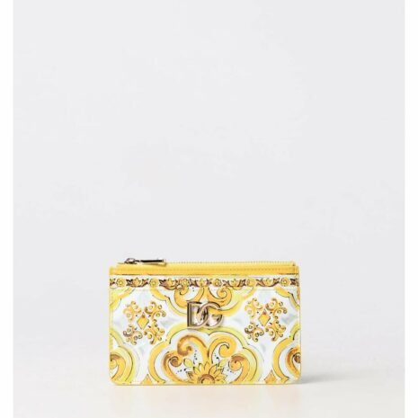 Dolce & Gabbana ZipAround Floral Wallet Women Yellow ONE SIZE Yellow