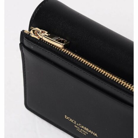 Dolce & Gabbana DG Leather Wallet Women Black Wallets & Pouches