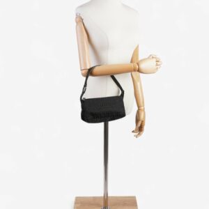Fendi Zucca Shoulder Bag Black Canvas