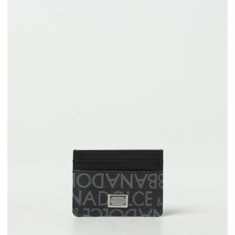 Dolce & Gabbana Card Holder Logo Canvas Wallet Women Black Wallets & Pouches ONE SIZE Black