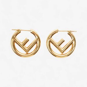 Fendi F is for Fendi Earrings Gold Base Metal