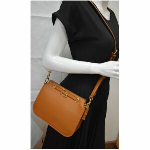 FENDI Touch Leather Shoulder Bag Brown