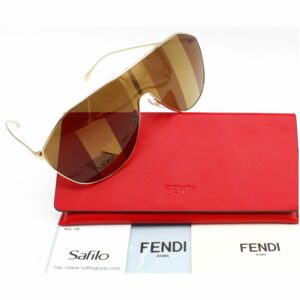 FENDI FF  Gold Sunglasses Brown Lens