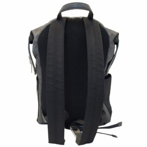 FENDI Shadow Logo Nylon Fabric Backpack Bag Grey/Black