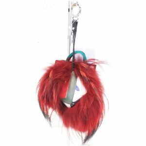 FENDI Fox Fur Monster Bag Bug Charm Red