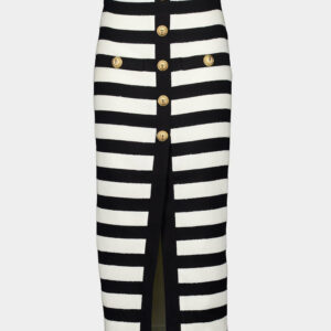 Striped Knitted Midi Skirt
