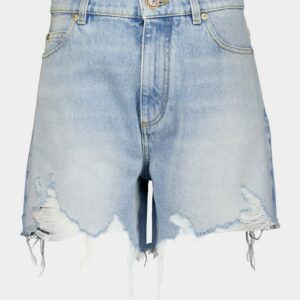 Light Blue Denim High-Waisted Shorts