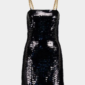 Sequin Chain-Link Short Dress