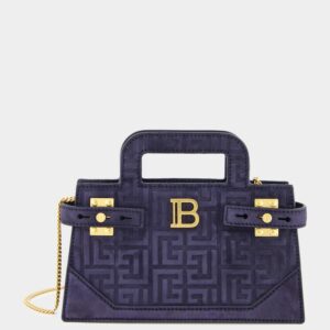 Blue B-Buzz Small Top Handle Suede Handbag