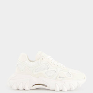 White B-East Leather And Suede Sneakers