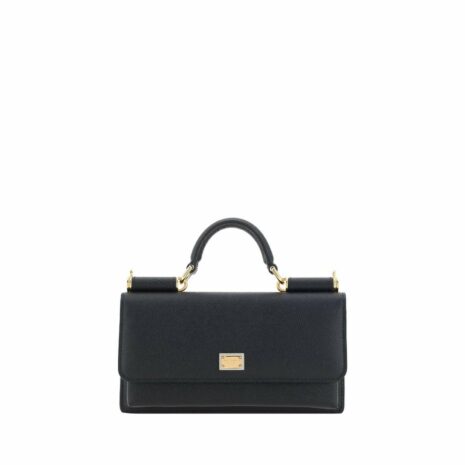 Dolce & Gabbana Sicily Wallet on Chain Women Black Shoulder Bags ONE SIZE Black